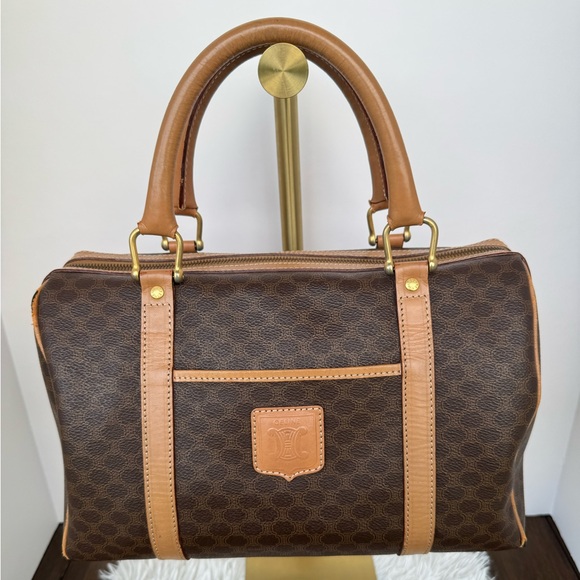 💯Authentic Vintage Celine Macadam Boston Bag Medium - Picture 1 of 11